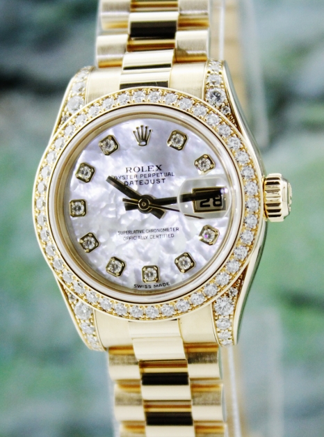 (image for) 100% ORIGINAL ROLEX 18K LADY SIZE OYSTER PERPETUAL DATEJUST / 179158 / CERT